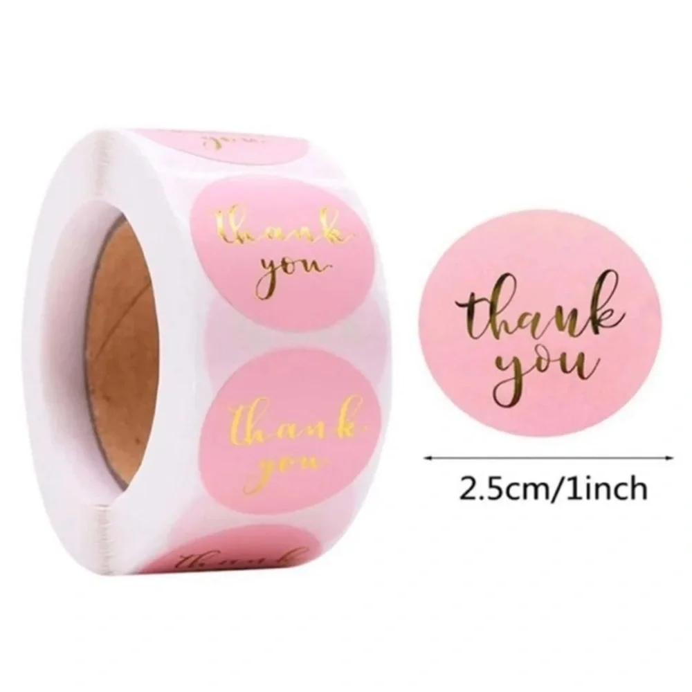 500!! 1-inch Thank You Stickers Packaging